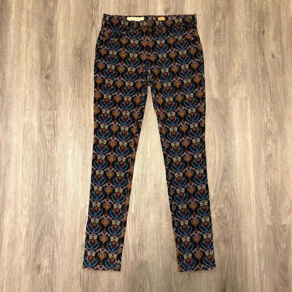 Pilcro by Anthropologie Women's Size 28 Corduroy Pants Boho Printed Serif Fit - Picture 1 of 12